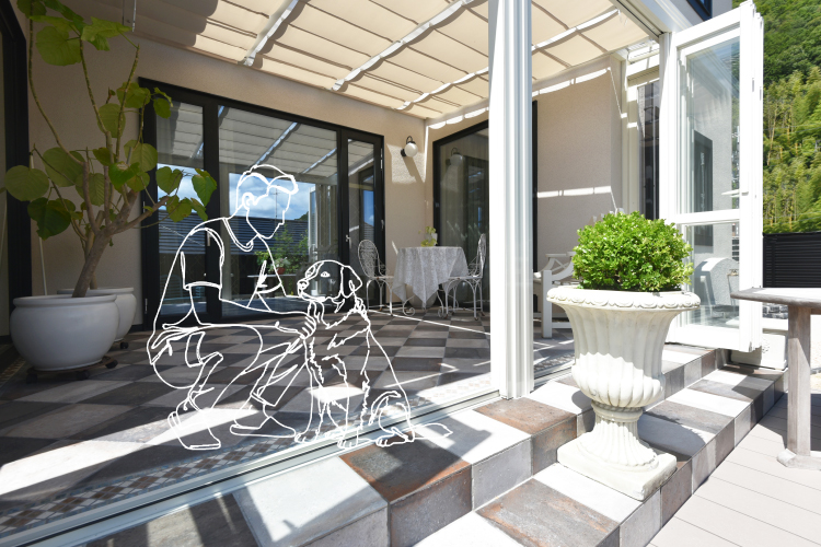 憧れのテラスでくつろぎのひと時